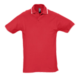 Поло "Practice" красный с белым_S, 100% х/б, 270г/м2