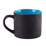 Кружка YASNA с прорезиненным покрытием, черный с голубым, 310 мл, фарфор