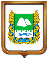 Герб Курганской области размер 35х43 см, печатный, светлая рамка