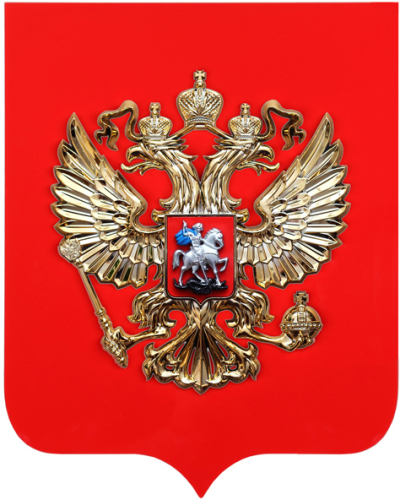 Герб РФ уличный 59х70 см, металлонапыление